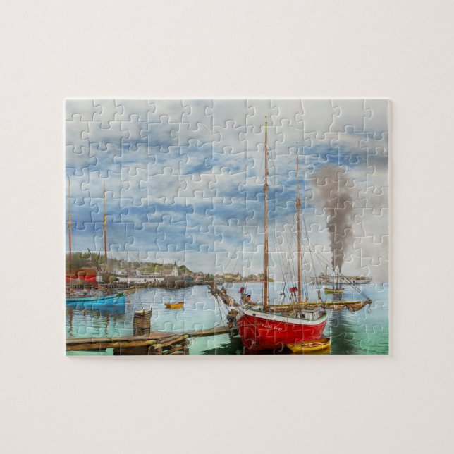 Stad - Mackinac Island MI - Sjöman 1906 Pussel (Horisontell)