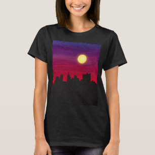 Stad Natt Måne T Shirt