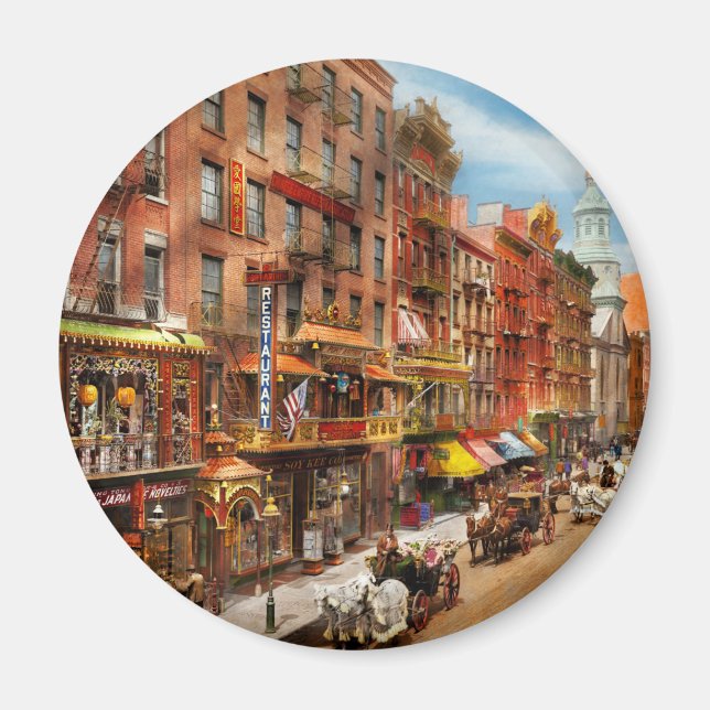 Stad - New York - Chinatown år 1905 Magnet (Framsidan)