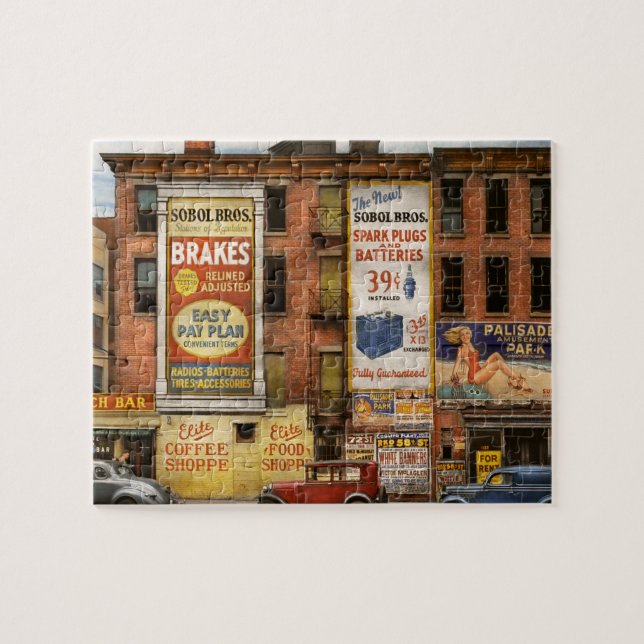 Stad - New York NY - Exklusiv lunchbar 1938 Pussel (Horisontell)