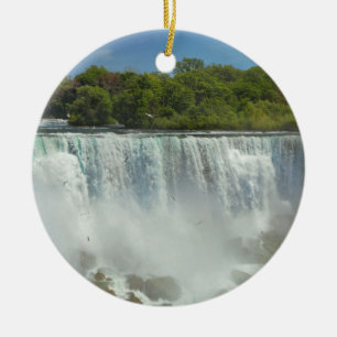 Stad - Niagara NY - amerikannedgångarna på Niaga Julgransprydnad Keramik