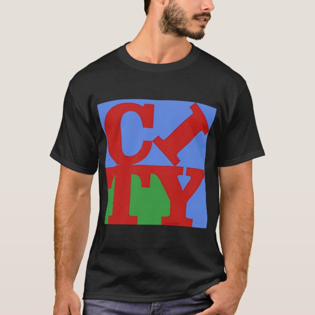 Stad NYC Modern Konst T Shirt (Framsida)