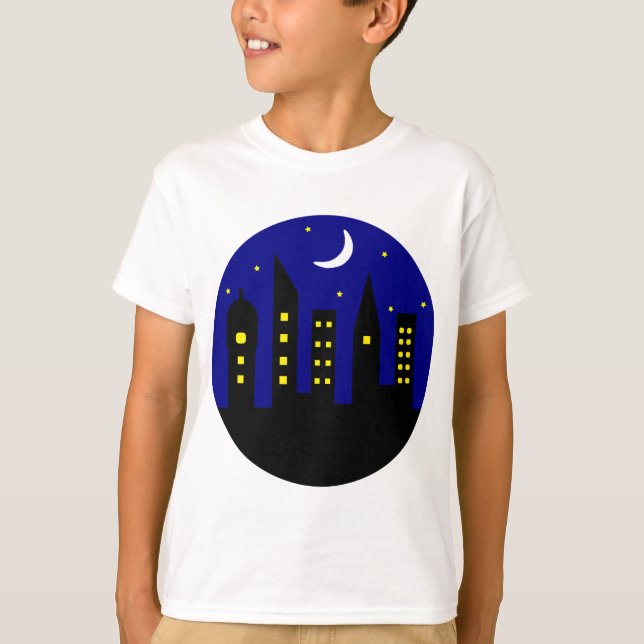 stad på natten t shirt (Framsida)
