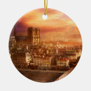 Stad - Paris Frankrike - Notre-Dame-katedralen 186 Julgransprydnad Keramik