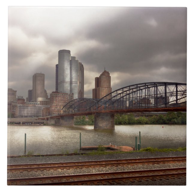 Stad - Pittsburgh, PA - Smithfield Bridge Kakelplatta (Framsidan)