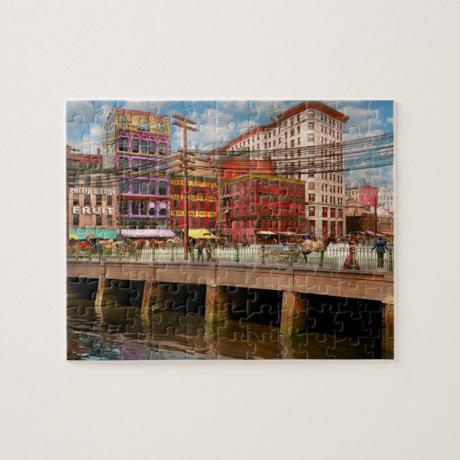 Stad - Providence RI - Crawford Street Bridge 1906 Pussel (Horisontell)