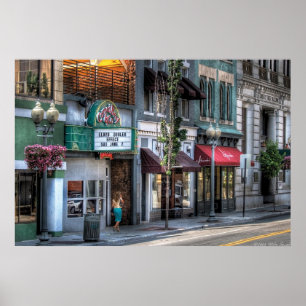 Stad - Roanoke, VA - Nerför en fin gata Poster