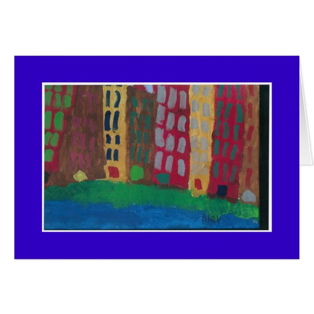 Stad Scape Hälsningskort (Framsidan Horizontal)