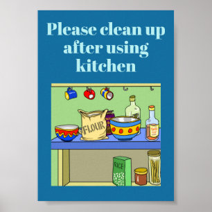 städa upp köksskylten poster