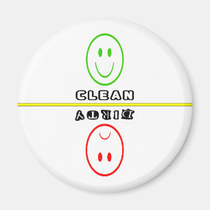 Städda/smutsig Smiley face/rena/smutsiga färger Magnet