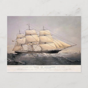 Staden Adelaide Clipper frakt 1800s Vykort