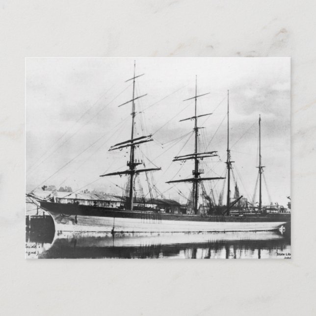 Staden Adelaide Clipper frakt 1800s Vykort (Framsida)