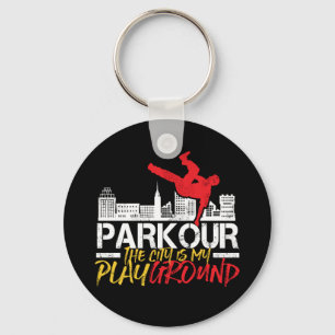 Staden är min lekplats parkour och Freerunning Nyckelring