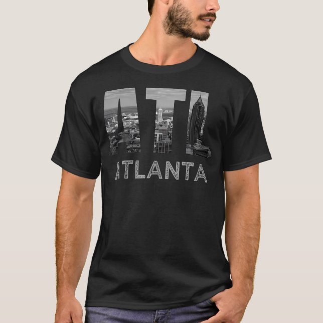 Staden Atlanta Georgia Skyline Cityscape Downtown T Shirt (Framsida)