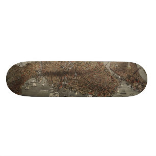 Staden av Boston vid Parsons & Atwater 1873 Skateboard Bräda 20 Cm