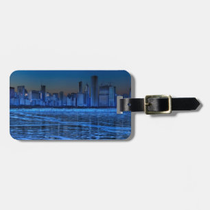 Staden av brett knuffar och Lake Michigan Bagagebricka
