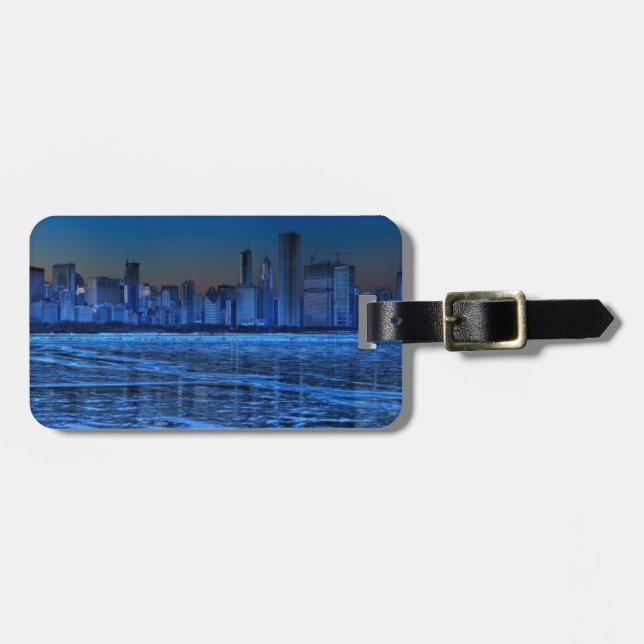 Staden av brett knuffar och Lake Michigan Bagagebricka (Horisontell Framsida)