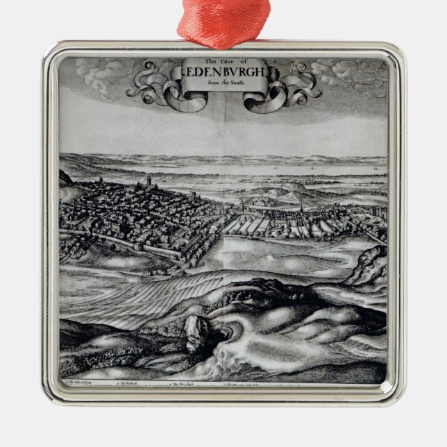 Staden av Edinburgh från söderna Julgransprydnad Metall (Framsidan)