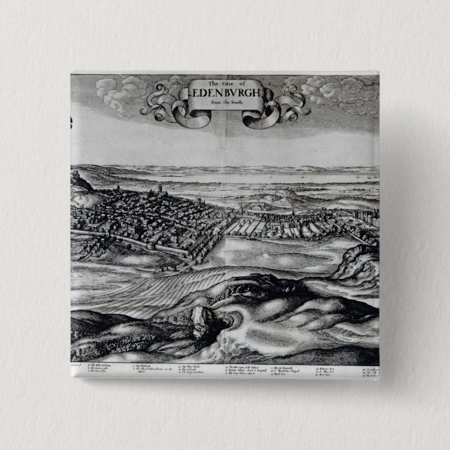 Staden av Edinburgh från söderna Knapp (Framsida)