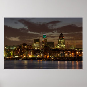 Staden av London på natten Poster
