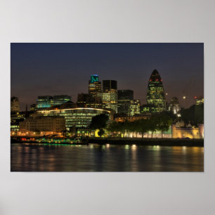 Staden av London på natten Poster