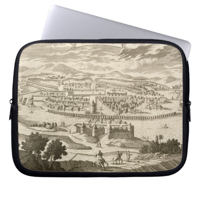 Staden av Mexico, 1723 (gravyr) Laptop Sleeve (Framsidan)