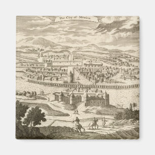 Staden av Mexico, 1723 (gravyr) Magnet