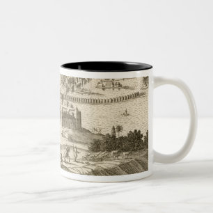 Staden av Mexico, 1723 (gravyr) Två-Tonad Mugg