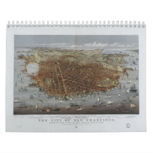 Staden av San Francisco Kalifornien från 1878 Kalender