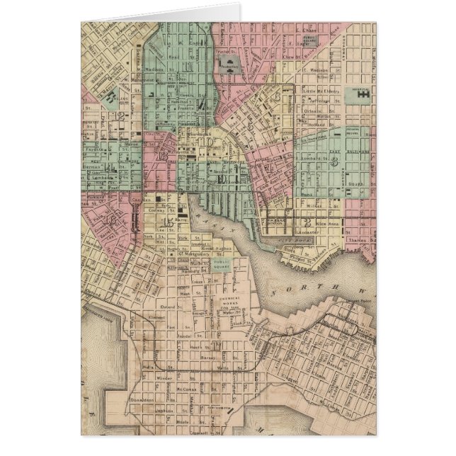 Staden Baltimore, Maryland Hälsningskort (Framsidan)