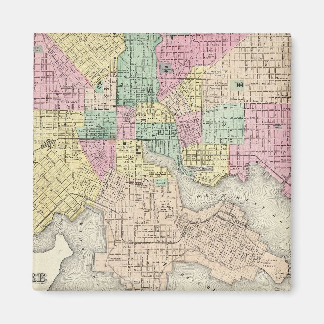 Staden Baltimore Maryland Magnet (Framsidan)