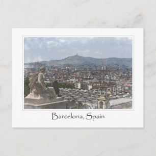 Staden Barcelona Spain Cityscape Vykort