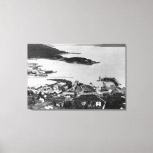 Staden beskådar av Wrangell, Alaska fotograferar Canvastryck