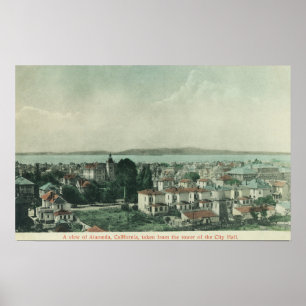 Staden beskådar från stadshuset TowerAlameda, CA Poster