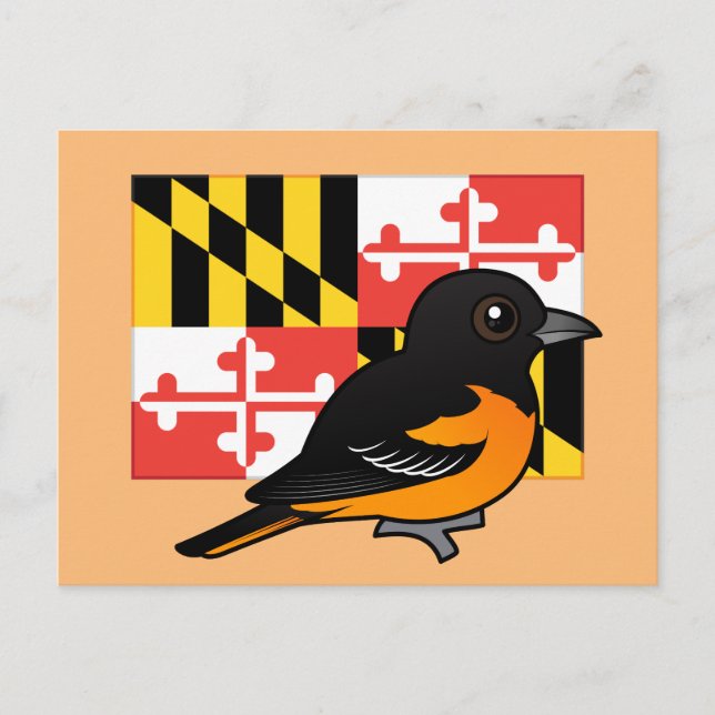 Staden Birdorable of Maryland: Baltimore Oriole Vykort (Framsida)