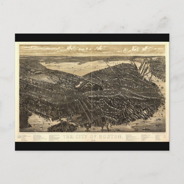 Staden Boston Massachusetts (1879) Vykort (Framsida)