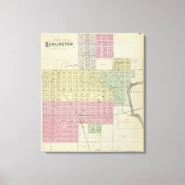 Staden Burlington, Koffee County, Kansas Canvastryck (Framsida)