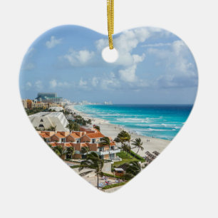 Staden Cancun vid sidan om Julgransprydnad Keramik