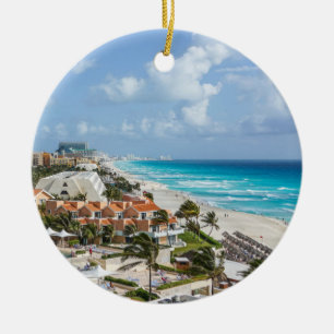 Staden Cancun vid sidan om Julgransprydnad Keramik
