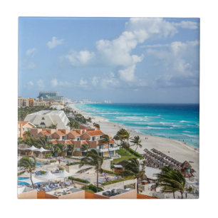 Staden Cancun vid sidan om Kakelplatta