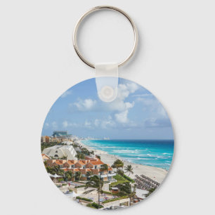 Staden Cancun vid sidan om Nyckelring