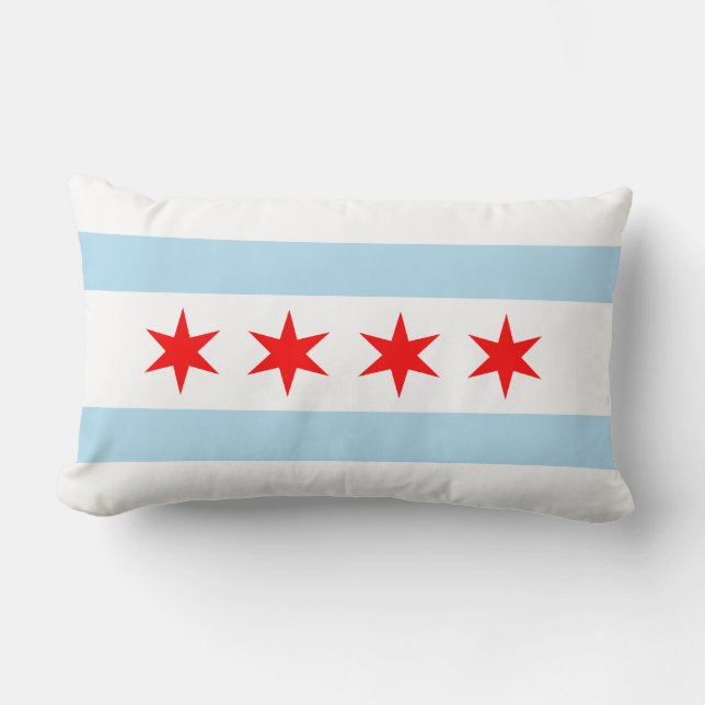 Staden Chicago Flagga Souvenir Lumbarkudde (Framsida)