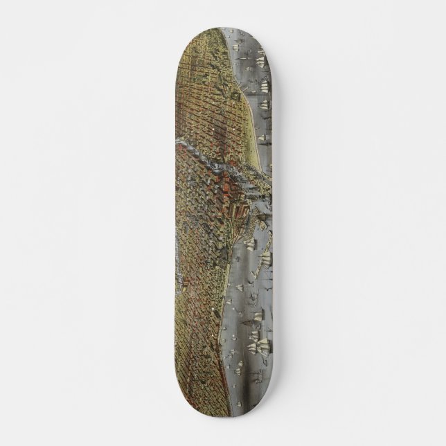 Staden Chicago Illinois från 1874 Skateboard Bräda 19,5 Cm (Framsida)
