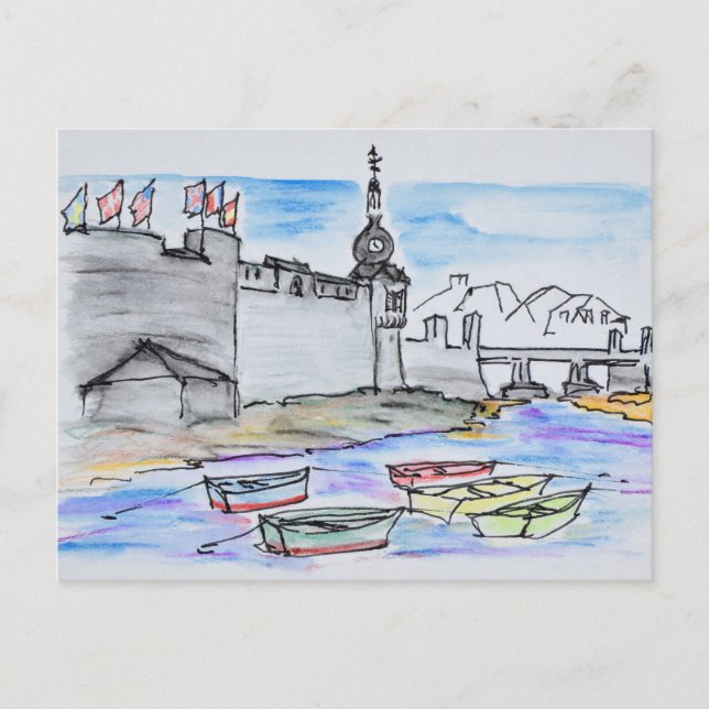 Staden Concarneau | Finistere, Bretagne Vykort (Framsida)