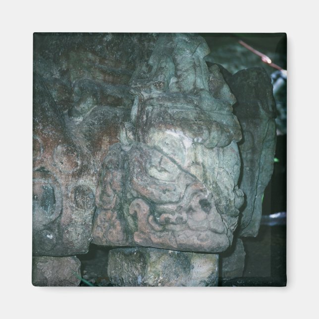 Staden Copan Mayaruiner Honduras Foto Designad Magnet (Framsidan)