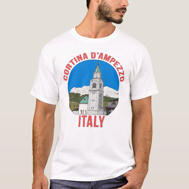 Staden Cortina i Italien T Shirt (Framsida)
