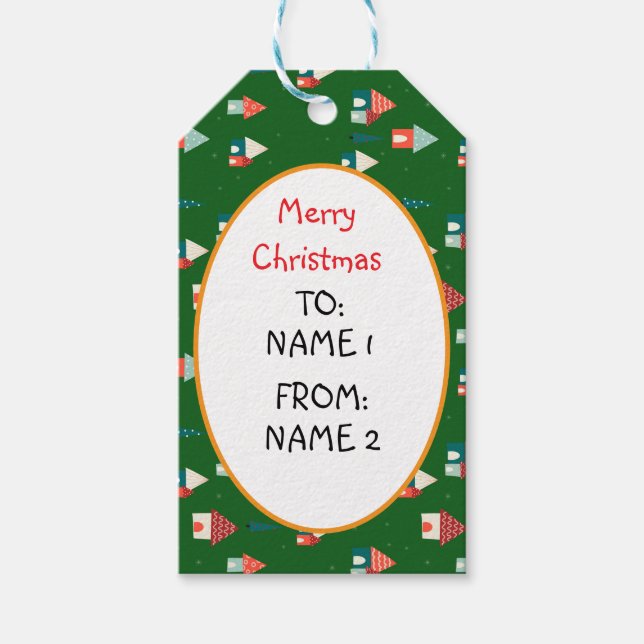 Staden Cute God jul Presentetikett (Framsidan)