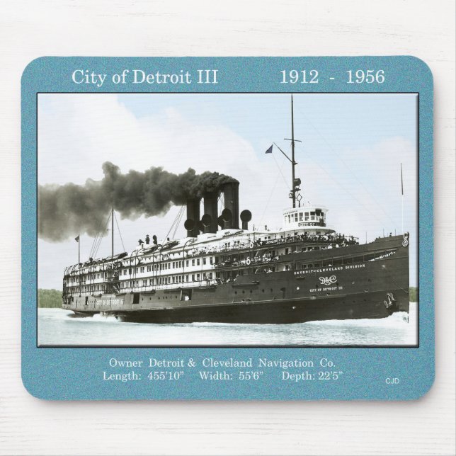 Staden Detroit III mousepad Musmatta (Framsidan)
