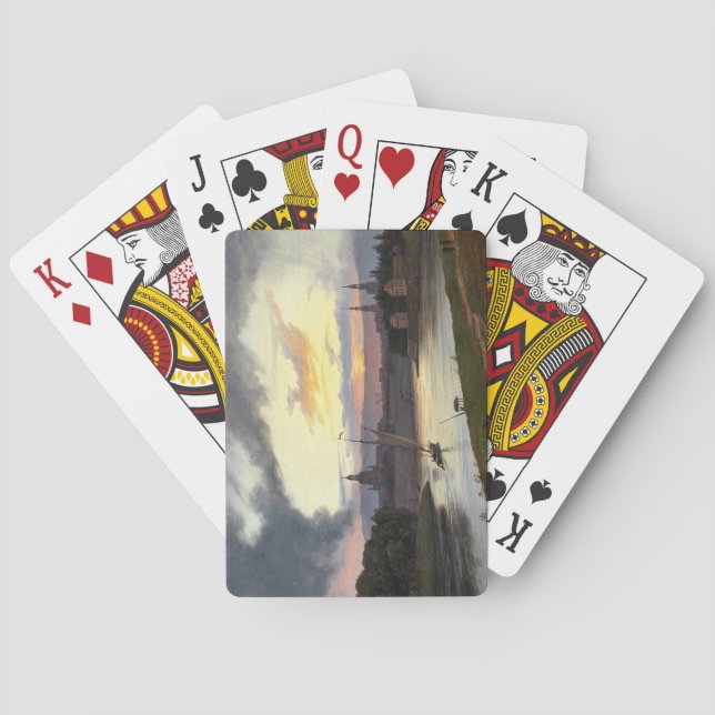 Staden Dresden vid Sunset (tyska landskapet) Casinokort (Baksidan)