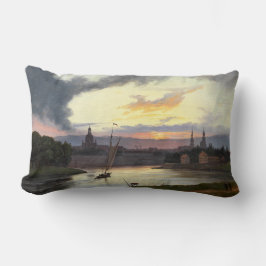 Staden Dresden vid Sunset (tyska landskapet) Lumbarkudde